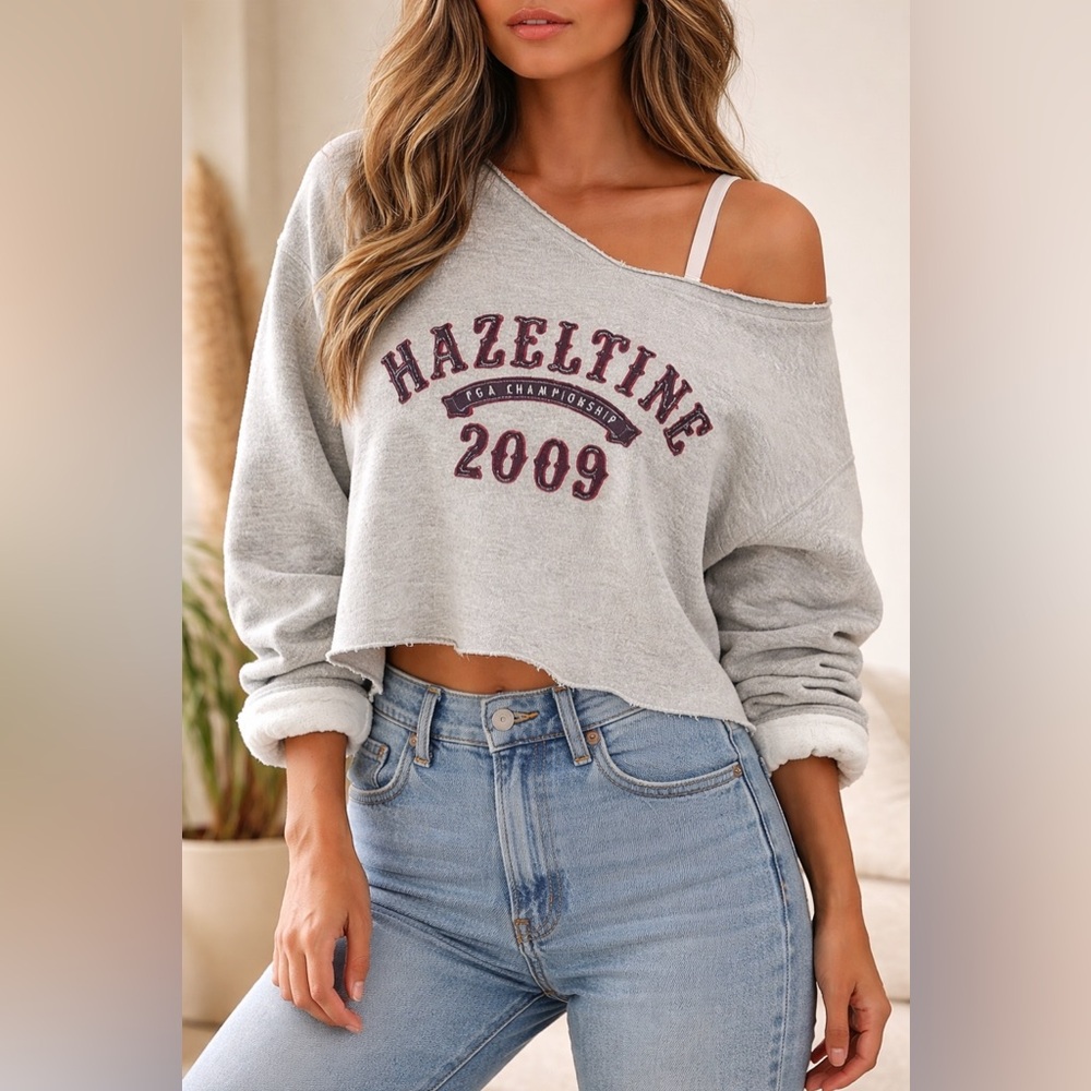 Hazeltine PGA Championship Cropped Sweatshirt. Unisex. No Tag, Adult Size L.